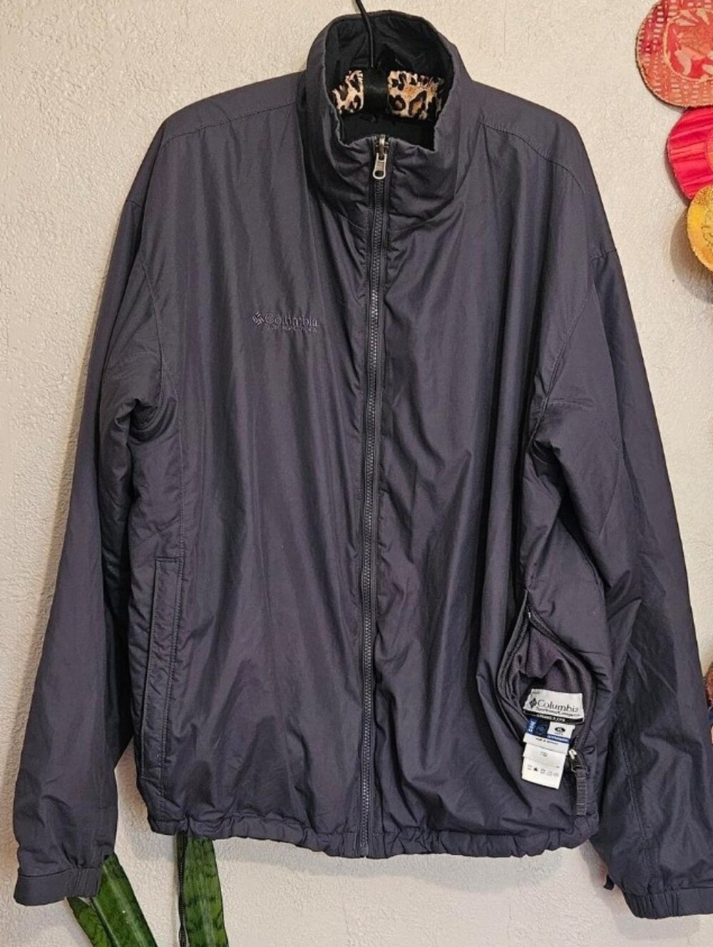 Slate Grey Black Reversible Interchange Columbia Logo Adjustable Waist Jacket
